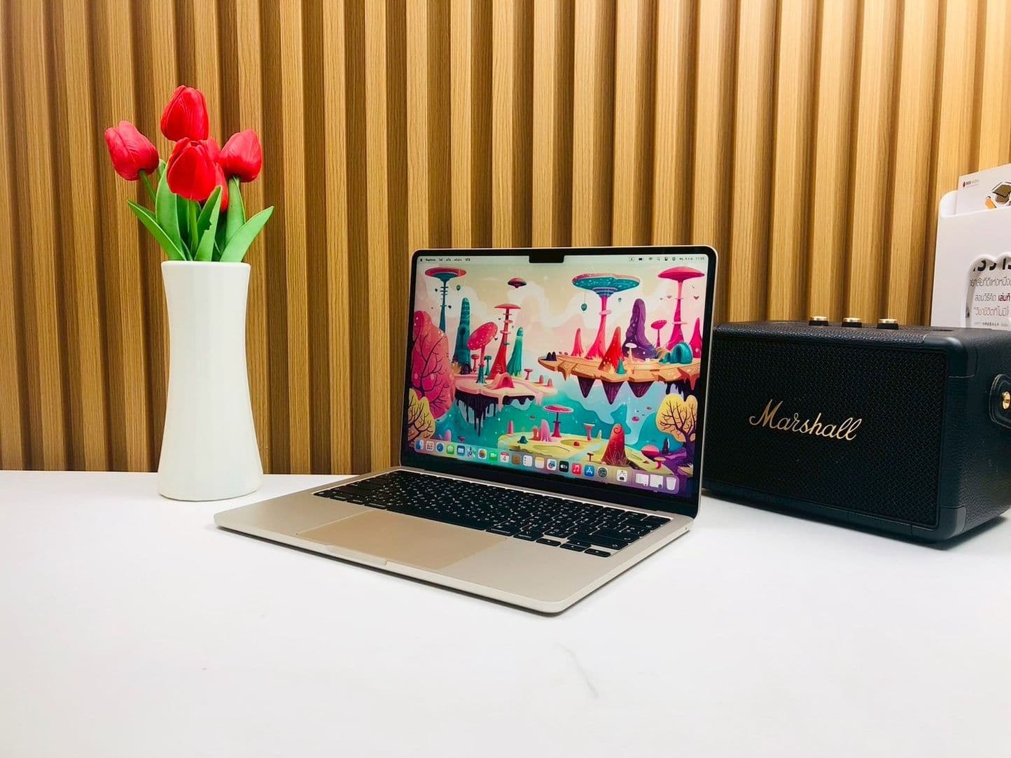 ແມັກບຸກແອ 13.6 ນີ້ວ  M2 2022 Ram8GB SSD256GB Starlight ມຶສອງ KD
