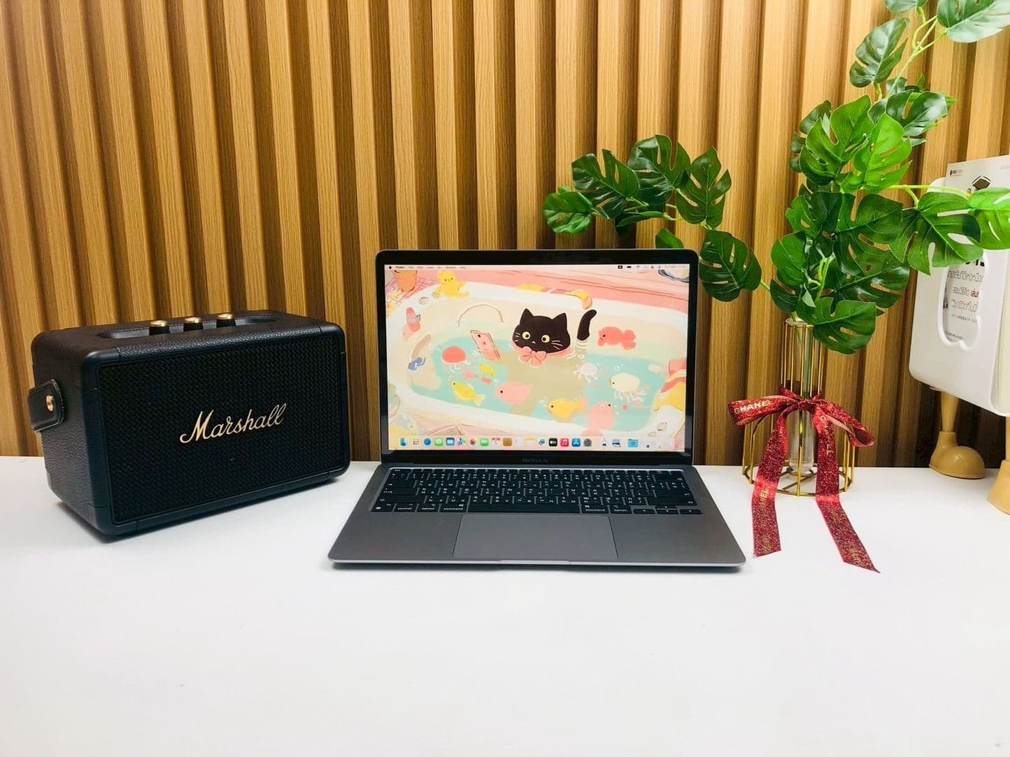 ແມັກບຸກແອ  13 ນີ້ວ M1 2020 Ram8GB SSD256 ສີເທົາ ມຶສອງ KD