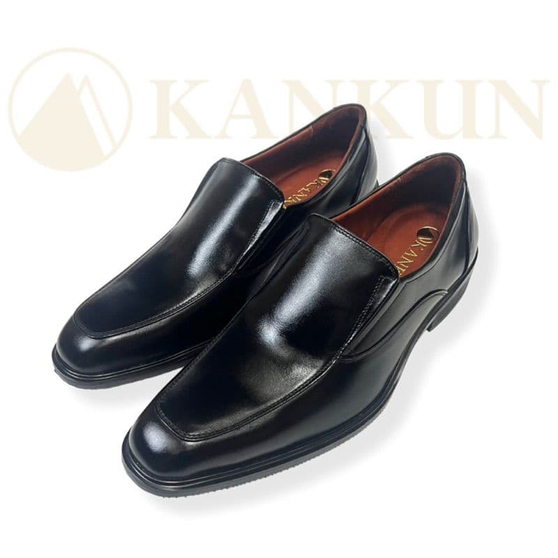 ເກີບຄັດຊູຫນັງແທ້ ຍີ່ຫຍໍ້  KANKUN ພື້ນນຸ້ມຫົວແຫລມ ສິດໍາ KD-A007