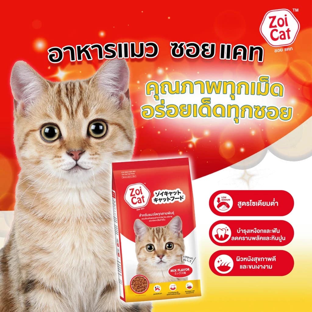 zoi cat Mix flavour zoicat ອາຫານແມວ ຊະນິດເມັດ SP-A010 - ภาพที่ 3