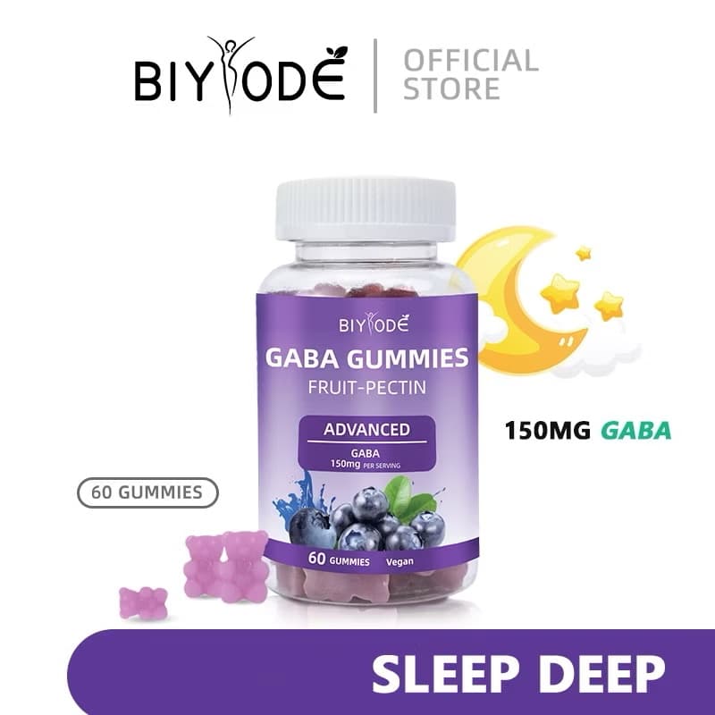 ￼BIYOED GABA SLEEP DEEP Sugar Free Gummies Vitamin B Stevia Mg Na Food Supplementsກຳມີ່ຊ່ວຍໃຫ້ນອນຫລັບຜ່ອນຄາຍ 60ເມັດ(Sp-A013)