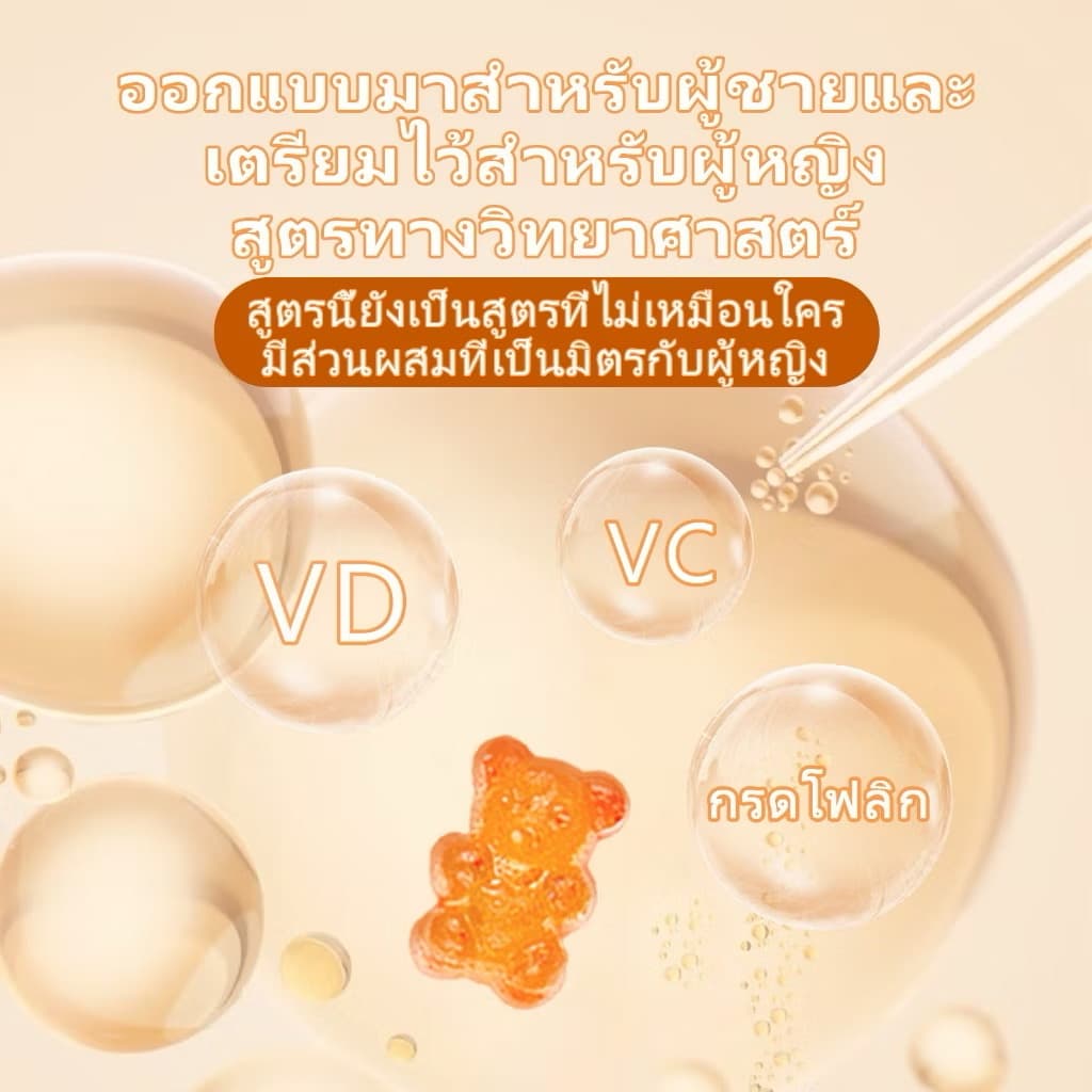 ￼BIYODE Vitamin C+ D Zinc Gummiesຄໍລາເຈນ ແຄລຊຽມ ວິຕາມິນຊີ ວິຕາມິນດີ ປົກປ້ອງຜິວ ລົດລັງວີຢູວີ ລົດສົ້ມ ກຳມີ່  60 ເມັດ(Sp-A013) - ภาพที่ 2