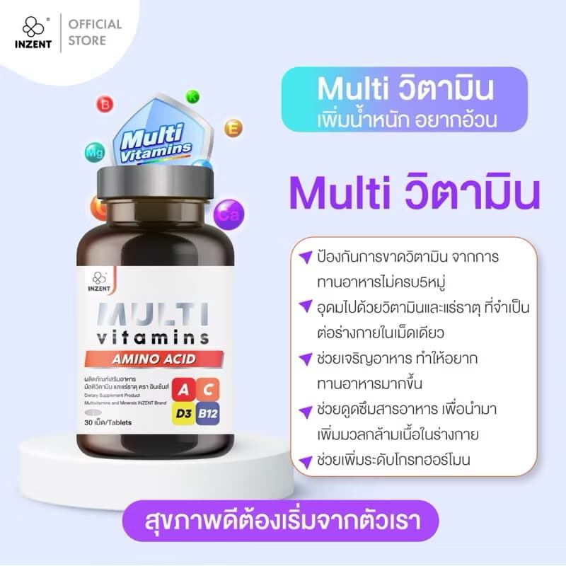 ￼[1ແຖມ1] Multivitamins ມັລຕິວິຕາມິນ ວິຕາມິນລວມແຮ່ທາດ ເສີມພູມບຳລຸງຮ່າງກາຍລົດການອ່ອນເພຍ ກາ ອິນເຊັ້ນ[A12](Sp-A013) - ภาพที่ 2