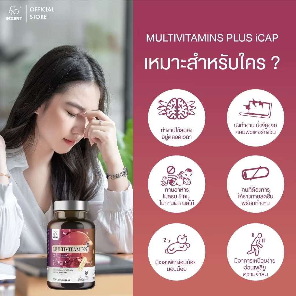 ￼[1แถม1] สูตรใหม่!Multivitamins plus+ icap มัลติวิตามินรวมเเร่ธาตุ  ตราอินเซ้นส์[A41](Sp-A013) - ภาพที่ 3