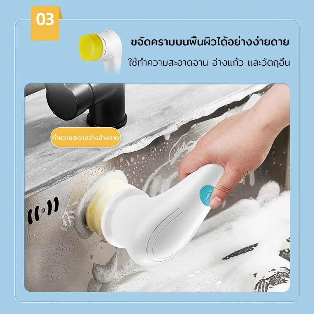 ແປງຂັດໄຟຟ້າອັດຕະໂນມັດ ມີ 5 ຫົວໃຫ້ປ່ຽນ (SP-A014)