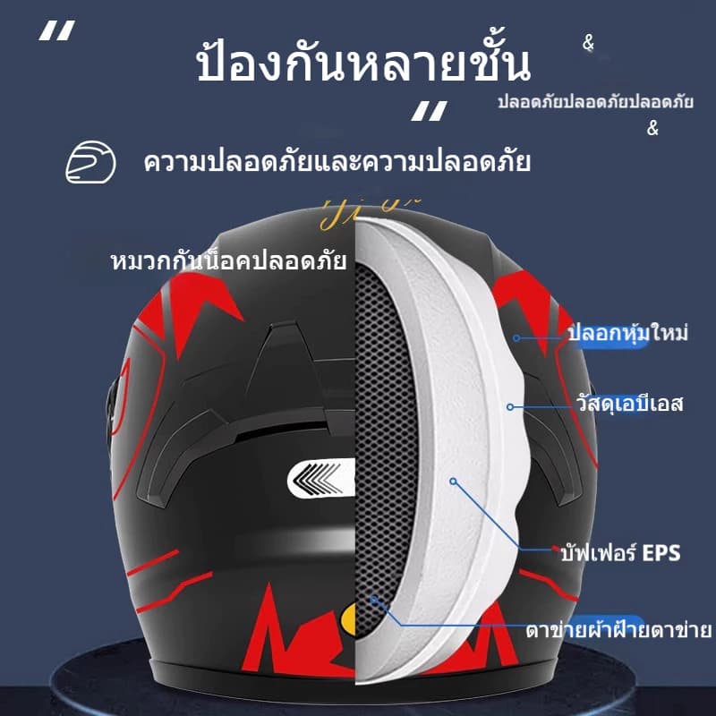ໝວກກັນນ໋ອກ ແວ່ນສອງຊັ້ນ ກັນແສງສະທ້ອນ  (SP-A007) - ภาพที่ 4