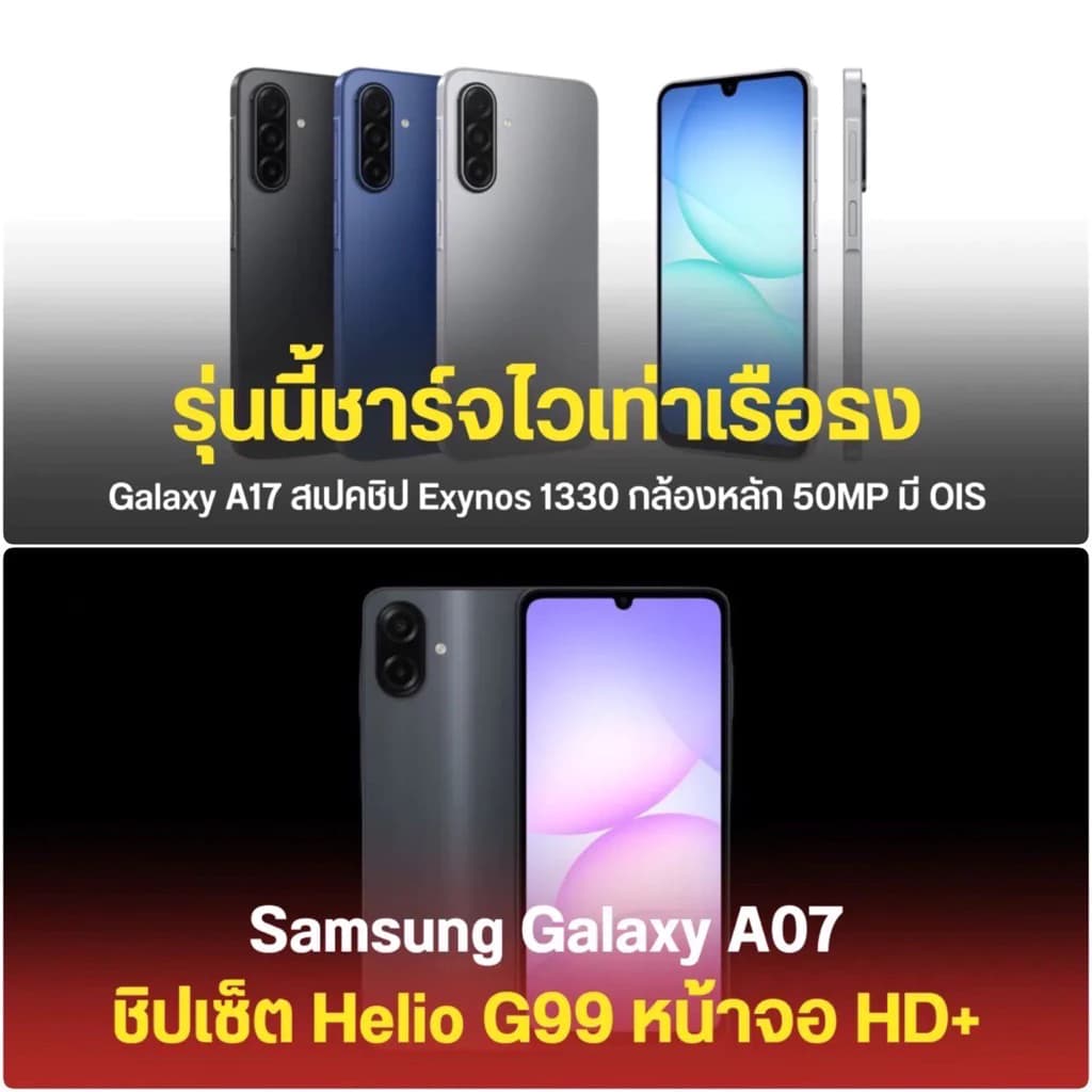ໂທລະສັບ ຍີ່ຫຍໍ້ Samsung Galaxy A07 ກວ້າງ 6.7 ນີ້ວ ແບັດເຕີລີ້ 5000 mA (SP-A007) - ภาพที่ 6