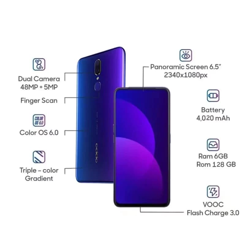 ໂທລະສັບ ຍີ່ຫຍໍ້ OPPO F11 6GB+128GB ກວ້າງ 6.5 ນີ້ວ (SP-A007) - ภาพที่ 2