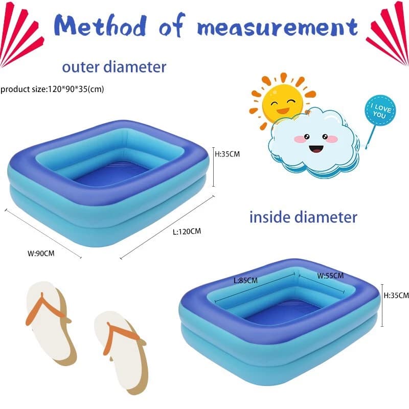 ສະບູນ້ຳເປົ່າລົມ120ແມັດ 2ຊັ້ນ ສະລອຍນ້ຳ ຂະໜາດ:120cm x90cm x35cm (ຍາວ1.2ມ.ກວ້າງ90ຊມ.ສູງ35ຊມ.) SP-A008 - ภาพที่ 2